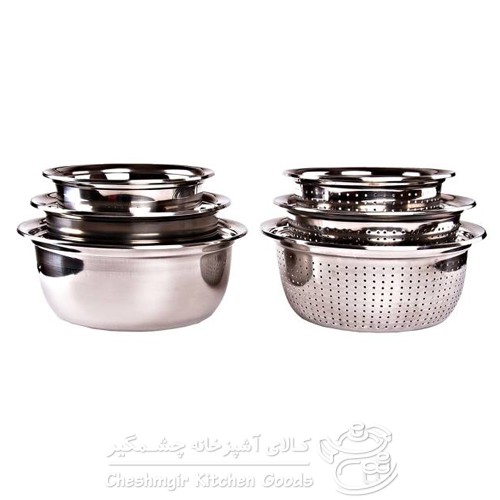 سرویس لگن و سبد آبکش استیل سرویس لگن و سبد آبکش استیل