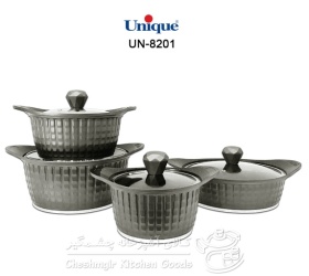 سرویس قابلمه 8 پارچه نگینی طوسی یونیک کد UN-8201