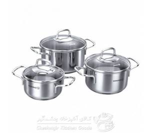 سرویس 6 پارچه قابلمه استیل کرکماز مدل پرلا 1650