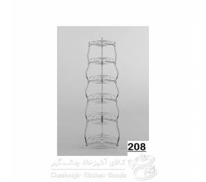 پایه قابلمه 6 طبقه پلوتون طرح چاینا موج دار کد 208