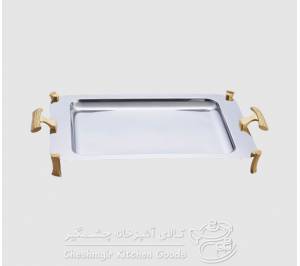 سینی استیل پایه طلایی یونیک UN-3864 