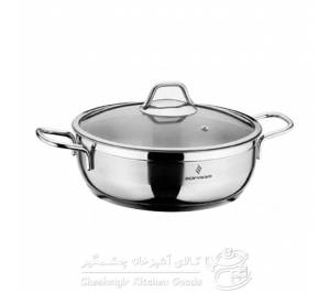 قابلمه استیل سوفرام سایز 26 کوتاه درب شیشه ای مدل سافت - SOFT