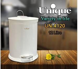 سطل 12 لیتر استیل یونیک سفید مدل UN-4120