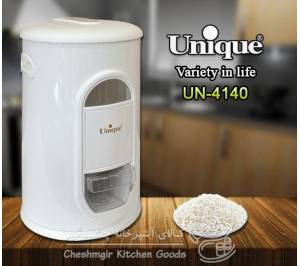 سطل برنج  10 کیلوگرمی پیمانه دار یونیک سفید کد UN-4140
