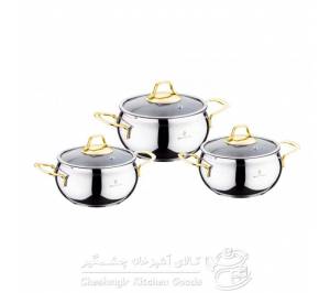 سرویس شش پارچه استیل سوفرام مدل لینا طلایی - LUNA GOLD