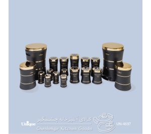 سرویس آشپزخانه 18 پارچه یونیک کمر باریک خطی مشکی UN-4697