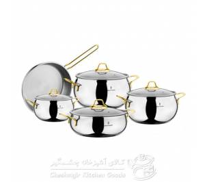 سرویس 9 پارچه استیل سوفرام مدل لینا طلایی - LUNA GOLD