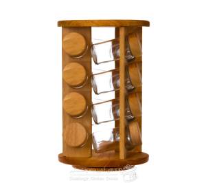 جا ادویه چوبی 16 عددی ایستاده گرد گردان کد 99161