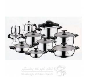 سرویس 22 پارچه استیل سوفرام مدل کاپون مشکی - KUPON