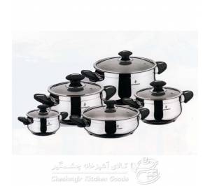 سرویس 10 پارچه استیل سوفرام مدل پرا مشکی - PERA