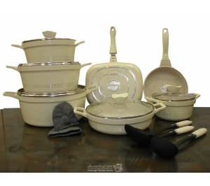 سرویس 16 پارچه کرم کلاسیک یونیک مدل UN-7709