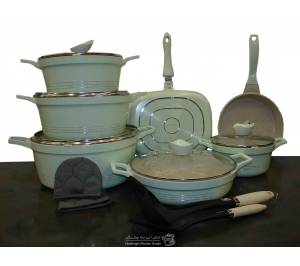 سرویس 16 پارچه سبز روشن کلاسیک یونیک مدل UN-7715