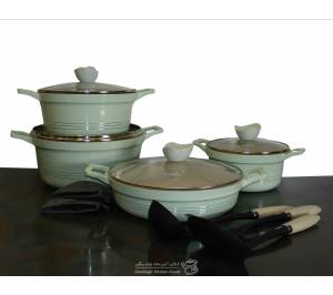 سرویس 11 پارچه سبز روشن کلاسیک یونیک مدل UN-7716