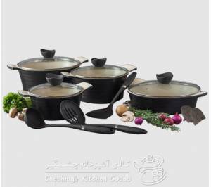 سرویس 11 پارچه مشکی لاین یونیک مدل UN-7721