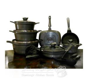 سرویس قابلمه گرانیتی یونیک 16 پارچه نوک مدادی مدل کلاسیک کد UN_7804
