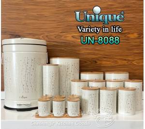سرویس 19 پارچه آشپزخانه درب بامبو طرح ستاره یونیک کد UN_8088