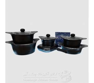  قابلمه یونیک گرانیت 15 پارچه مشکی مدل 8842 