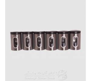جای حبوبات یونیک 6 تایی بدنه استیل UN-4384