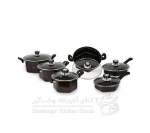 سرویس قابلمه 12 پارچه شش ضلعی زرساب مدل HG-6060