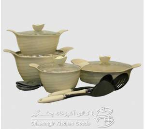سرویس 11 پارچه کرم رز  یونیک مدل UN-7748