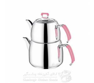 کتری و قوری لوله دار دسته رنگی یونیک 2/5 لیتر   UN-7508