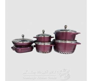 سرویس قابلمه چدن گرانیتی یونیک 15 پارچه مدل UN-8746