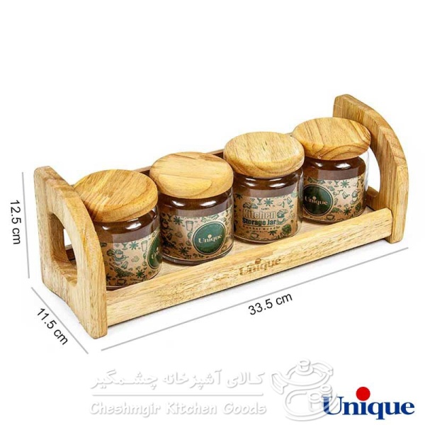 ست ادویه 4 عددی پایه دار یونیک UN-6133