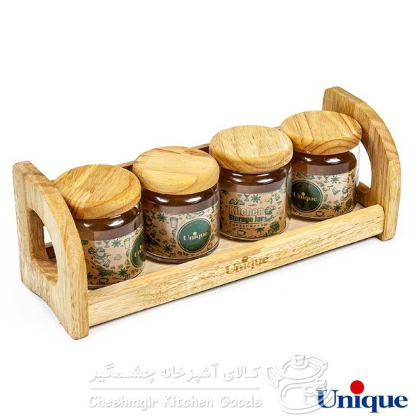 ست ادویه 4 عددی پایه دار یونیک UN-6133