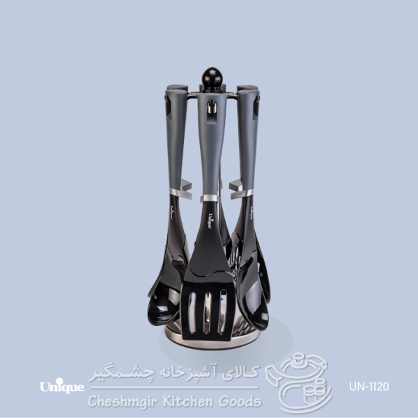 سرویس 7 پارچه کفگیر و ملاقه دسته استیل یونیک UN-1120