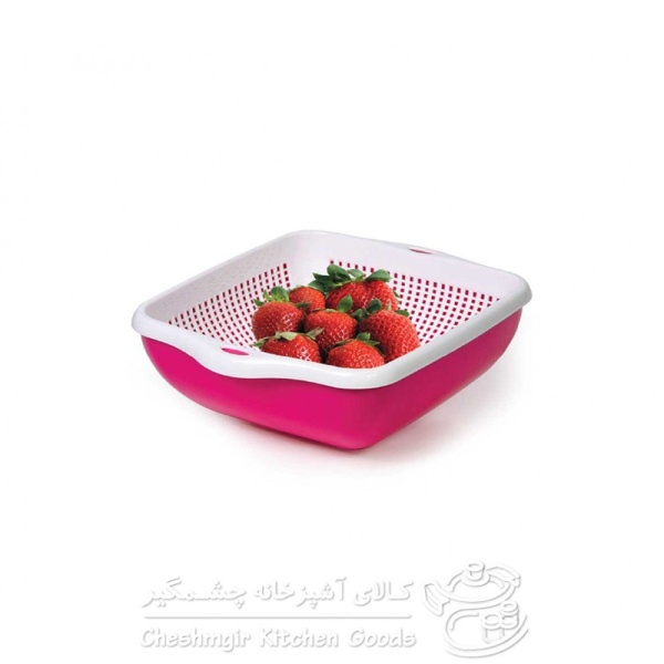 ست کاسه و  آبکش چهارگوش کوچک لیمون کد 57635