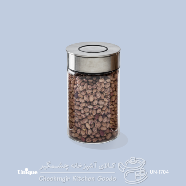 بانکه شیشه ای درب استیل یونیک UN-1704