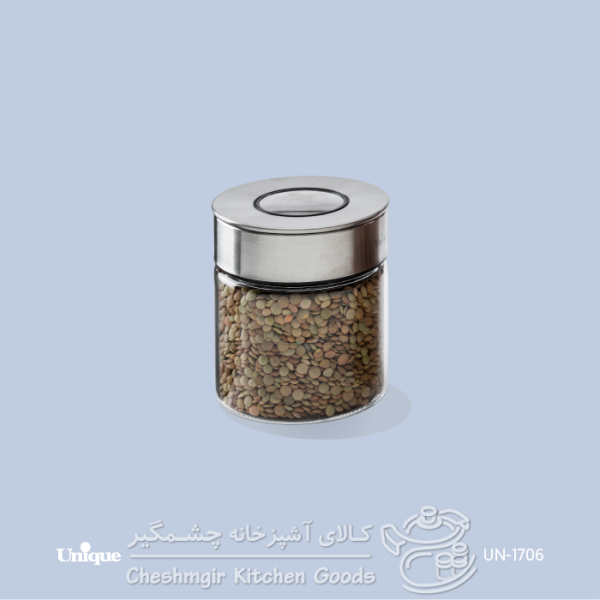 بانکه شیشه ای درب استیل یونیک UN-1706