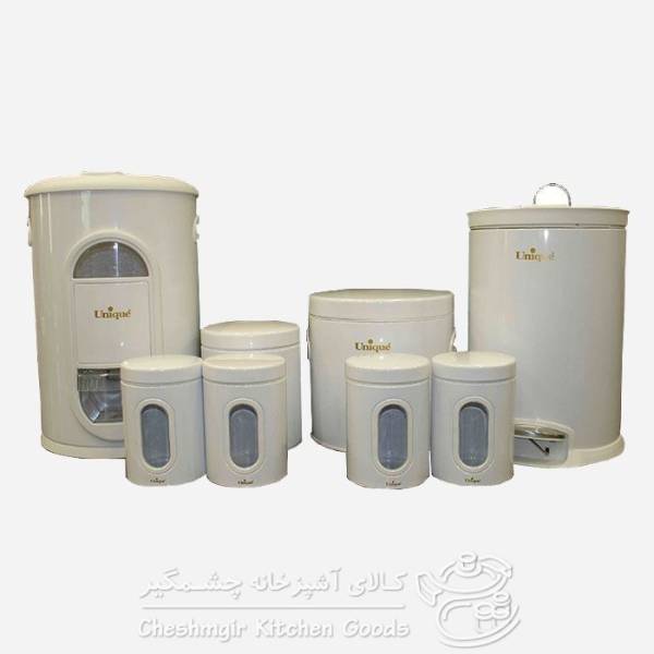 سرویس 8 پارچه آشپزخانه سفید یونیک مدل UN-3520