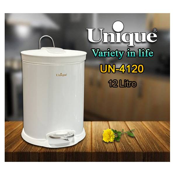 سطل 12 لیتر استیل یونیک سفید مدل UN-4120