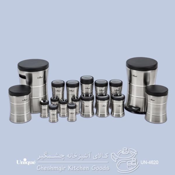سرویس 18 پارچه کمر باریک تمام سفید یونیک مدل UN-4620