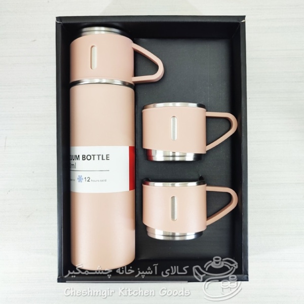 فلاسک مدل کادویی VACUUM FLASK SET گنجایش 0.5 لیتر به همراه لیوان