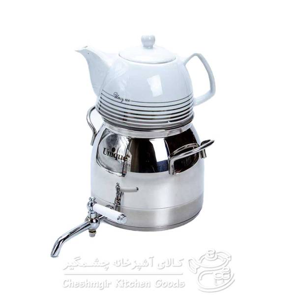 کتری و قوری شیردار 3 لیتر استیل یونیک مدل UN_7206