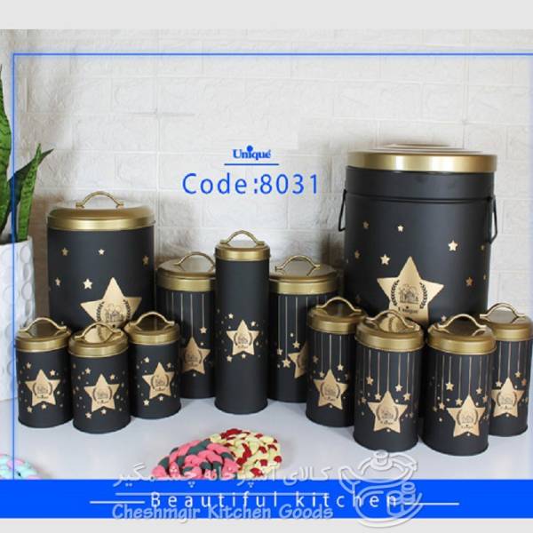 سرویس 12 پارچه طرح ستاره درب طلا یونیک کد UN_8031