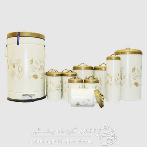 سرویس 12 پارچه طرح طبیعت درب طلا یونیک کد UN_8035