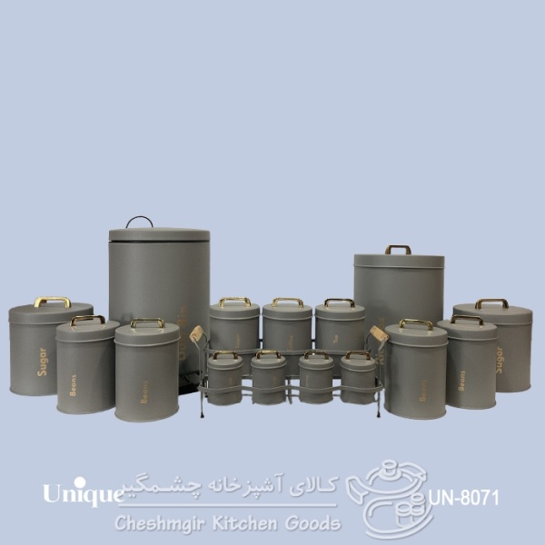 ست 16پارچه طوسی روشن درب فلزی یونیک UN-8079
