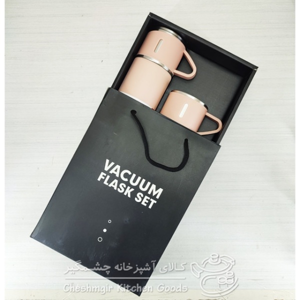 فلاسک مدل کادویی VACUUM FLASK SET گنجایش 0.5 لیتر به همراه لیوان